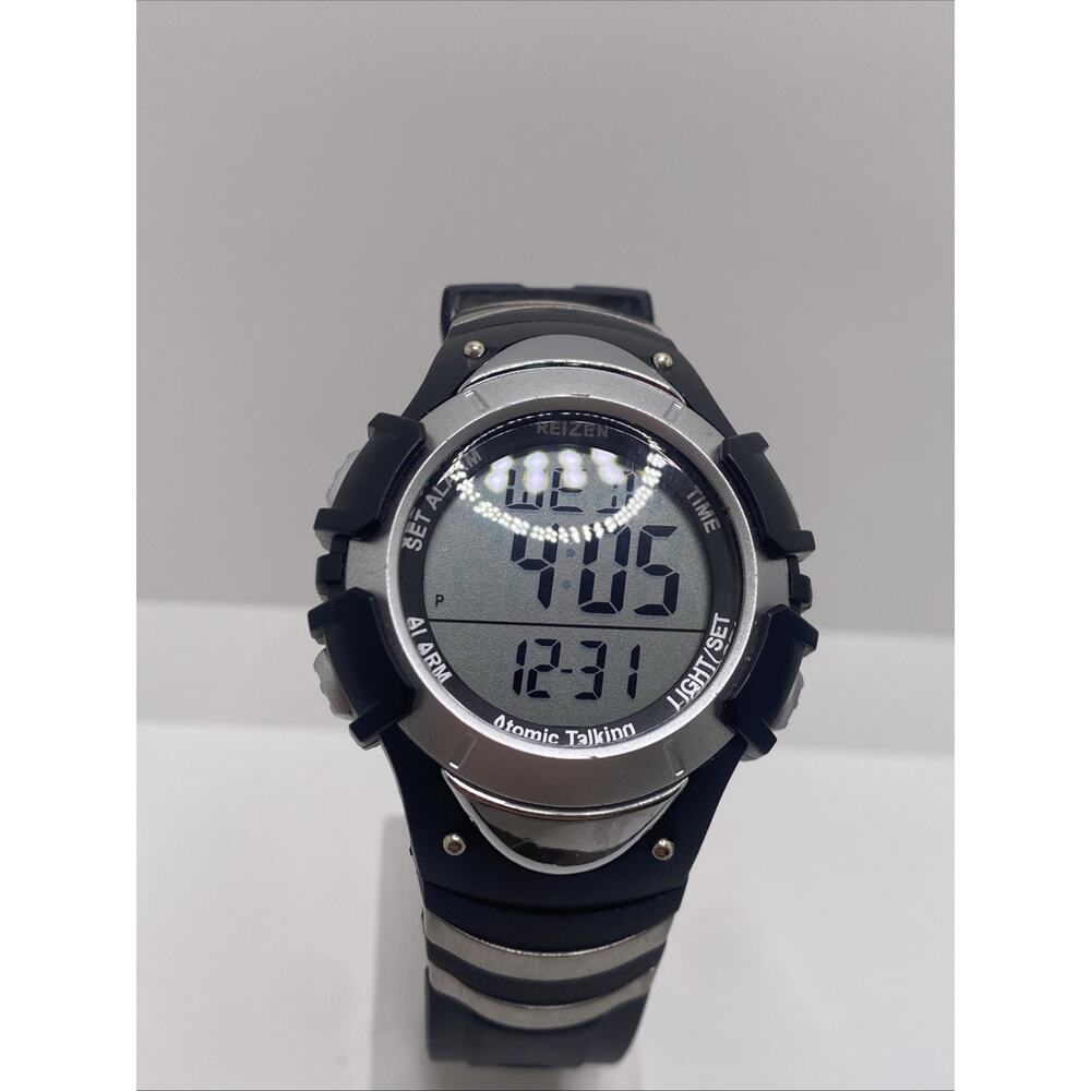Reizen Black Mens Digital Sports Watch Works New Battery